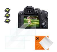 K&F CONCEPT Screen Protector Compatible with Canon EOS R100 R10 Camera Accessories 3 Pack, 0.3mm 9H Hardness Tempered Glass Anti-Fingerprint Anti-Scrach Bubble-Free with Hot Shoe Cover Cleaning Cloth