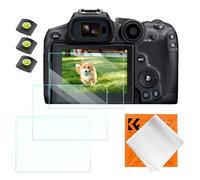 K&F CONCEPT Screen Protector Compatible with Canon EOS R7 R6 Mark II EOS R6 Camera Accessories 3 Pack, 0.3mm 9H Hardness Tempered Glass Anti-Scrach Bubble-Free, with Hot Shoe Cover and Cleaning Cloth