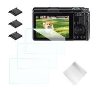 K&F CONCEPT Screen Protector Compatible with Ricoh GR4 Camera Accessories 3 Pack, 0.3mm 9H Hardness Tempered Glass Anti-Fingerprint Anti-Scrach Bubble-Free, with Hot Shoe Cover and Cleaning Cloth