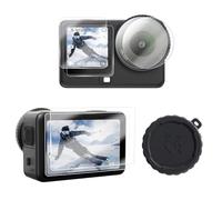 K&F CONCEPT Screen Protector for DJI OSMO Action 6 Camera + Lens cap Cover 0.3mm 9H Hardness Tempered Glass Protector, Anti-Scrach Anti-Bubble(2-pack)
