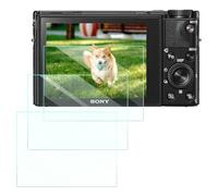 K&F Concept Screen Protector for Sony RX100M7 Camera Accessories 3 Pack, 0.3mm 9H Hardness Tempered Glass Anti-Scrach Bubble-Free, with 1 Microfiber Cleaning Cloth