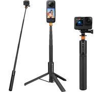 K&F Concept 120cm Action Camera Tripod Selfie Stick, Invisible Extendable Portable Grip, Selfie Stick Tripod Compatible with Go Pro Hero 13 12 11 10 9 8, DJI Osmo Action 5 Pro 4 3, Insta 360 Ace GO3