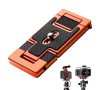 K&F Concept Smartphone Tripod Mount, Aluminum Alloy Quick Release Plate with 1/4 Inch Screw for Camera, Mobile Phone (Orange)