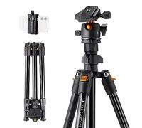 K&F Concept Travel Tripod 62.99 Inch Camera Tripod for DSLR Portable Aluminum Travel Tripod with 360 Degree Panorama Ball Head Quick Release with Storage Bag Maximum Load 8KG