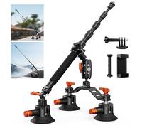 K&F CONCEPT Triple Camera Suction Mount with Magic Arm Extension Pole