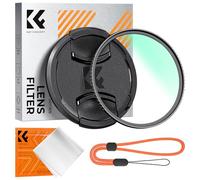 K&F CONCEPT UV Filter 62 mm Protective Filter + Lens Cap + Microfibre Cleaning Cloths + Multi-Layer Elastic for Photo-K Series Camera