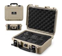 K&F CONCEPT Waterproof Hard Case, Portable Protective Camera Case, Customizable Foam Case Fit Use of Camera, Drones, Equipments (Khaki)