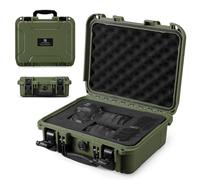 K&F CONCEPT Waterproof Hard Case, Portable Protective Camera Case, Customizable Foam Case Fit Use of Camera, Drones, Equipments (Green)