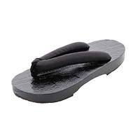 K-G-50 Pure Black Original Japan Geta Wood Sandals Tabi Kimono Geisha Kendo Samurai Black Size: 7/9 UK