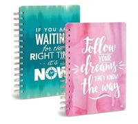 K-GALORE A5 Week to View Patterned Diary Hardcover Diary office Appointment Diary Ruled Dairy Journal Diary A5 Page Diary Daily Day Diary (Teal Time Quote)