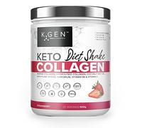K-GEN Diet Shake Meal Replacement Keto Collagen Powder Blended Multi Collagen Protein with MCT Oil, Vitamin C | Advanced Keto Complete Powder for Meal Replacement Gluten & Sugar Free (Strawberry 500g)