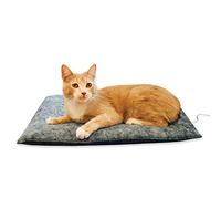 K&H PET PRODUCTS Amazin Kitty Pad Heated, Indoor Heated Cat Bed Traps Pet Hair and Dander, Washable Cat Mat, Gray 15 X 20 Inches, Heated 1-Pack