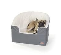 K&H PET PRODUCTS Bucket Booster Pet Seat - Dog Booster Seat Car Seat for Dogs & Cats Collapsible Large Gray/Cream