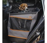 K&H Pet Products Buckle N' Go Dog Car Seat for Medium Dogs, Waterproof Fabric with Breathable Mesh & Adjustable Dog Seat Belt for Car, Dog Hammock for Car, Dog Carrier Dog Car Seat Cover - Gray SM/MD