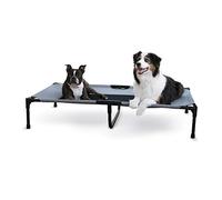 K&H Pet Products Cooling Elevated Dog Bed Outdoor Raised Cot with Washable Breathable Mesh, No-Slip Rubber Feet, Portable Cot Indoor Outdoor, X-Large Grey/Black Mesh