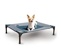 K&H Pet Products Cooling Elevated Dog Bed Outdoor Raised Cot with Washable Breathable Mesh, No-Slip Rubber Feet, Portable Cot Indoor Outdoor, Medium Grey/Black Mesh