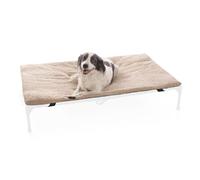 K&H Pet Products Dog Cot Pad (Cot Sold Separately), Pillow-Top Comfort Bed XL Elevated Dog Beds, Soft & Fluffy, Secure Fit Straps, Machine Washable, Portable - Extra-Large 50 X 32 Tan Fleece