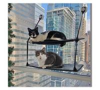 K&H Pet Products EZ Mount Window Kitty Sill Double Stack, 2 Levels, with Suction Cup Mounting System, Holds Over 22kg, 30.48cm x 58.42cm, Grey