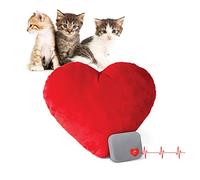 K&H Pet Products Mother's Heartbeat Plush Kitten Calming Toy Heart Pillow Red Kitten Heartbeat 6 Inch