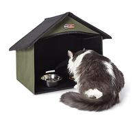 K&H Pet Products Outdoor Kitty Dining Room Olive 14 X 20 X 16.5 Inches