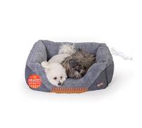 K&H Pet Products Thermo-Pet Lounge Sleeper Indoor Heated Pet Bed for Dogs & Cats, Bolstered Warm Calming Pillow Bed for Multiple or Large Cats, Machine Washable, Safety Listed - Medium 30.5 X 24.5in