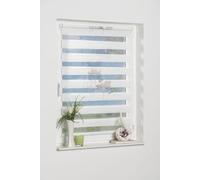K-Home Denia Klemmfix Double Roller Blind, No Drilling Required, Petrol Grey, 40 x 200 cm (W x L), Design: Flower