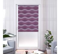 K-Home Klemmfix Double Roller Blind, Wave, No Drilling Required, Bordeaux, 40 cm x 150 cm (W x L)