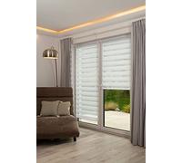 K-home Klemmfix double roller without drilling, Fabric, White, 85 x 150 cm