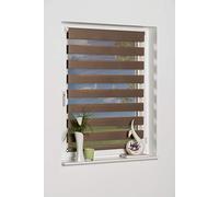 K-home Klemmfix Madrid Double Roller Blind without Drilling Mokka, brown, 50 x 150 cm