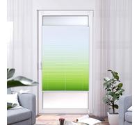 K-home Klemmfix Pleated Blind, Colour Gradient, Green, 40 cm x 210 cm (W x L)