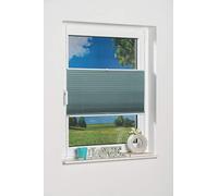 K-home "Palma Clamp Mounting Plissee Blackout Blind Petrol Blue, Fabric, petrol, 80 x 130 cm