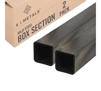 K I Metals Mild Steel Box Section - 2000mm Length x 20mm Width x 20mm Height x 2mm Thickness Square Hollow Section | Durable Mild Steel Tube for Construction, Residential & DIY Project | 2PK