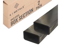 K I Metals Mild Steel Box Section - 2000MM Length x 50MM Width x 25MM Height x 2MM Thickness Rectangular Hollow Section | Durable Mild Steel Tube for Construction, Residential & DIY Project | 2PK