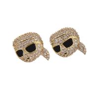 K/Ikonik 2.0 Pave Karl Studs - female - Karl Lagerfeld - Earrings - Yellow - ONE SIZE - Accessories ONE SIZE