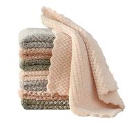 K&janet6am Coral Velvet Dish Cloths, 8 Pack Super Absorbent Coral Fleece Kitchen Towels