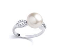 (K) Jewelco London Ladies Rhodium Plated Sterling Silver CZ Full Moon Firefly Wings Cocktail Ring - GSR1001