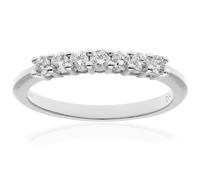 (K) Jewelco London Platinum Round 1/3ct Diamond 7 Stone Claw Set Half Eternity Ring 2mm - PR0AXL3644PTHSI