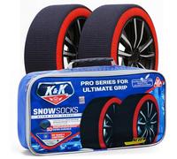 K&K Automotive Snow Socks for Tyres - Pro Series for Ultimate Grip Snow Chain Alternative Traction Device for Truck SUV Van Car Textile Winter Emergency Kit Auto Accessory 2023 Model (XLarge)