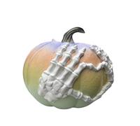 K & K Interiors 41490C- Gray 13" Flicker Flame Jack-O- Resin Christmas Decorations Bundles (B, One Size)