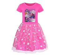 K-K Pop D-Demon H-Hunters Dresses for Girls Tulle Maxi Dresses Soft Comfy Breathable Stylish Dress Stylish A-Line Festive Party Dress Girls Casual, for Travel Vacation Daily Hot Pink