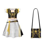 K-K Pop D-Demon H-Hunters Girls' Dresses Comfortable & Soft Flutter Sleeve Dress Stylish A-Line Festive Children's Casual Party Dresses 2PC, Dress + Small Bag Travel Vacation Daily Black