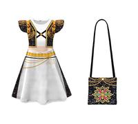 K-K Pop D-Demon H-Hunters Girls' Dresses Comfortable & Soft Flutter Sleeve Dress Stylish A-Line Festive Children's Casual Party Dresses 2PC, Dress + Small Bag Travel Vacation Daily Yellow