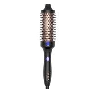 K&K Thermal Brush Keratin Protect Heated Barrel Hot Hair Brush Ionic Smooth Shine Volumize Comb Dual Voltage Hair Straightener Curler Styling Tool 45 mm UK Plug (Black, 45mm)