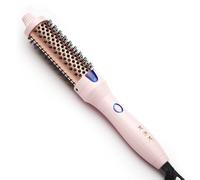 K&K Thermal Brush Keratin Protect Heated Barrel Hot Hair Brush Ionic Smooth Shine Volumize Comb Dual Voltage Hair Straightener Curler Styling Tool 32 mm UK Plug (Pink, 32mm)