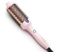 K&K Thermal Brush Keratin Protect Heated Barrel Hot Hair Brush Ionic Smooth Shine Volumize Comb Dual Voltage Hair Straightener Curler Styling Tool 45 mm UK Plug (Pink, 45mm)