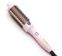 K&K Thermal Brush Keratin Protect Heated Barrel Hot Hair Brush Ionic Smooth Shine Volumize Comb Dual Voltage Hair Straightener Curler Styling Tool 38 mm UK Plug (Pink, 38mm)