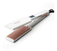 K&K Wide Plate Straighteners, Adavance Ceramic Coated Nano Titanium Plates Digital Display Ultra-Fast Heat Up 80-230 °C Plancha De Pelo Dual Voltage UK Plug