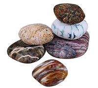 K Kackool 6-Piece Set Parlor Floor Cushion Cover Big pebbles Cushioncover Pillowcase With Colored Stones Kids Room Rock Toy Storage Pillow Case (random combination)