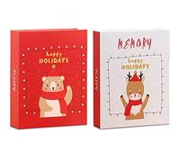 K KAREZOG Photo Albums 6x4 2 Pack,Small Photo Albums 6x4 100 Photos, Baby Photo Albums Top Loader,Kids Photo Albums for Birthday Christmas Family Wedding Baby Children-Mix 2