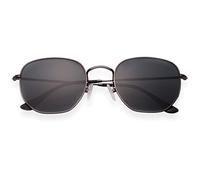 K KAREZOG Sunglasses for Women Men,Retro Hexagonal Sun Glasses 100% Real Glass Lens,Vintage Rectangle Sunglasses Metal Frame Flat Lens Sunglass,51MM/54MM